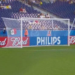 Fußballtor In Bodenhülsen, Eckverschweißt Und Freie Netzaufhängung, Mit SimplyFix