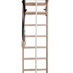 BenchK® Sprossenwand 112 Mit Klimmzugbügel & Tischauflage, Seil Und Ringen