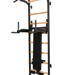 BenchK® Sprossenwand 523B Mit Klimmzugstange, Dip-Bügel & Trainingsbank