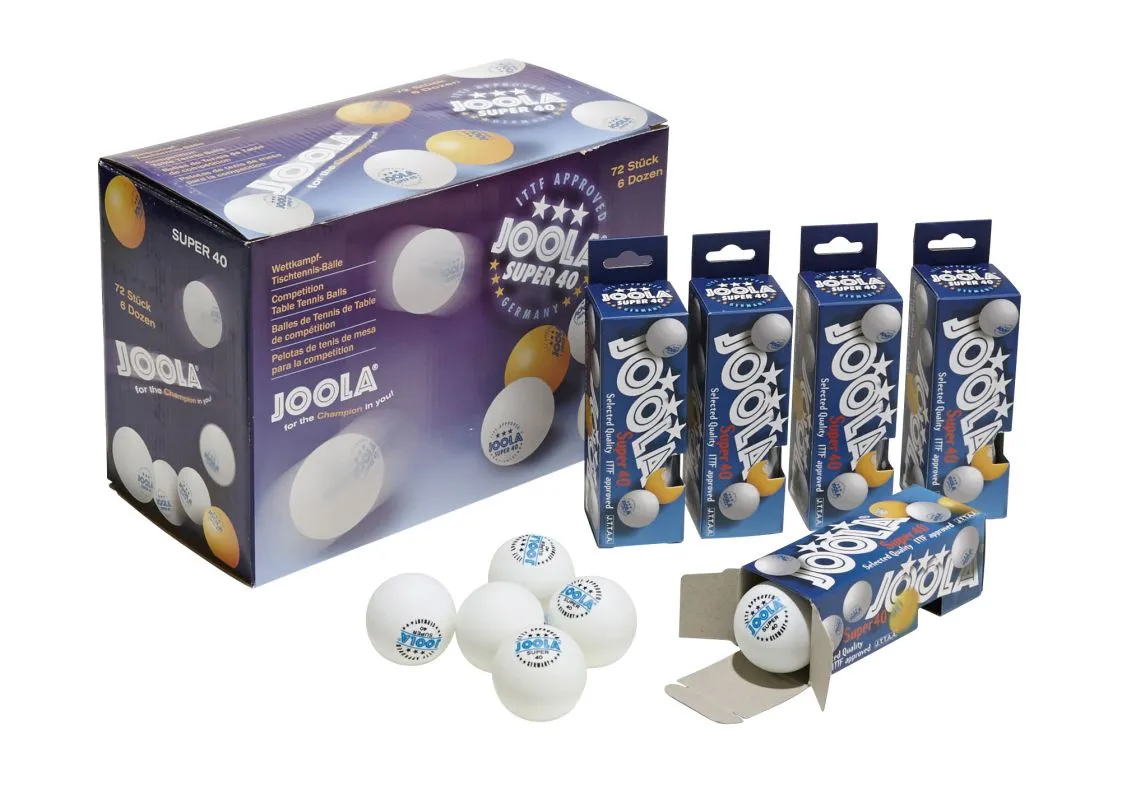 JOOLA® Tischtennisbälle SUPER 72er Karton Weiß 1 JOOLA® Tischtennisbälle SUPER 72er Karton Weiß